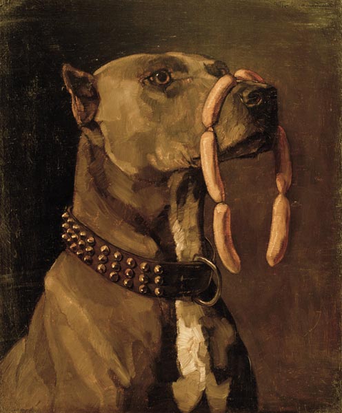 Dogge mit Würsten (Ave Caesar morituri te salutant) from Wilhelm Trübner