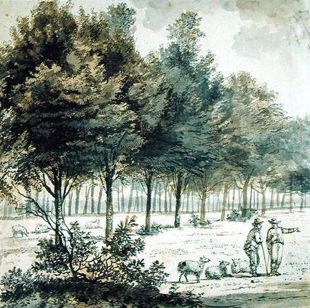 Two Shepherds and an Avenue from Willem de Heusch