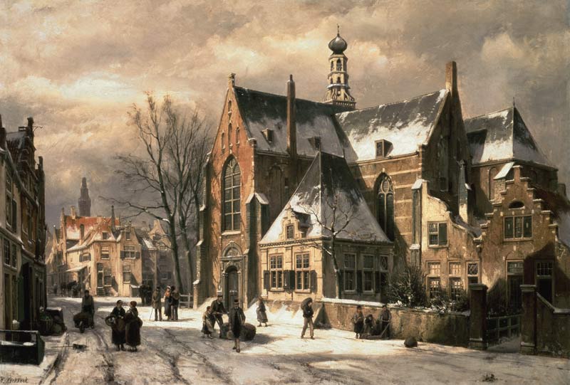 Winterszene an einer Kirche from Willem Koekkoek