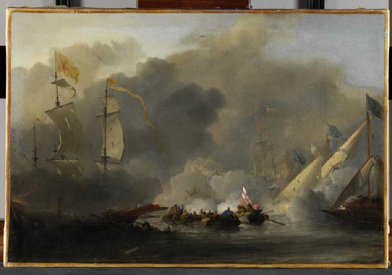 Die sogenannte Seeschlacht in der Solebay from Willem van de Velde d.J.