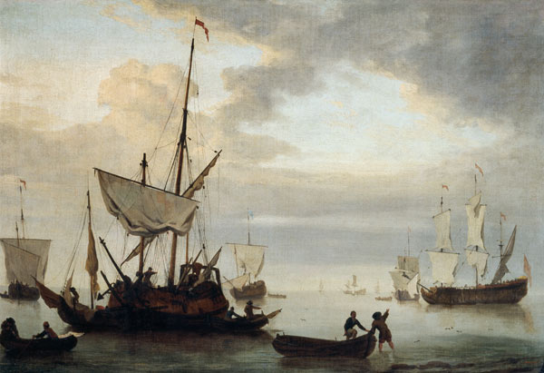J.v.de Velde, Seestueck mit Segelbooten from Willem van de Velde d.J.