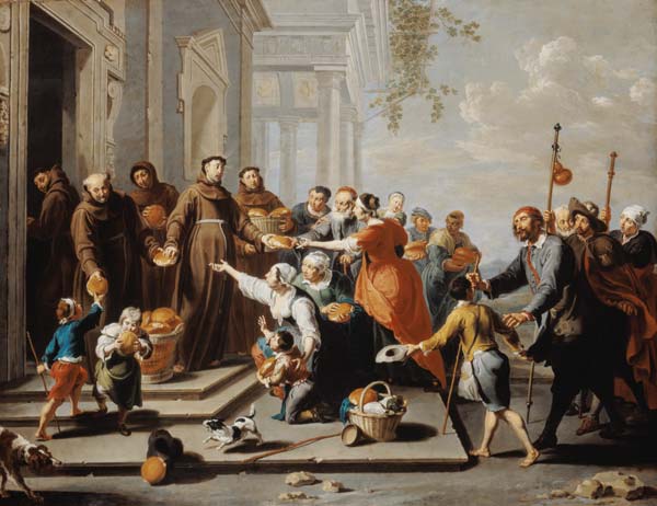Der hl. Antonius von Padua verteilt Brot an die Armen from Willem van Herp