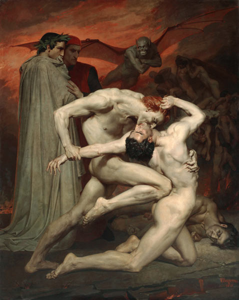 Dante and Virgil in Hell from William Adolphe Bouguereau