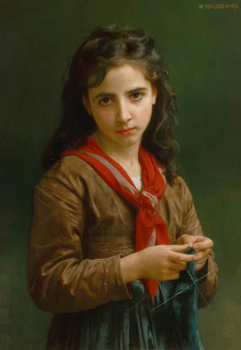 Junges strickendes Mädchen from William Adolphe Bouguereau