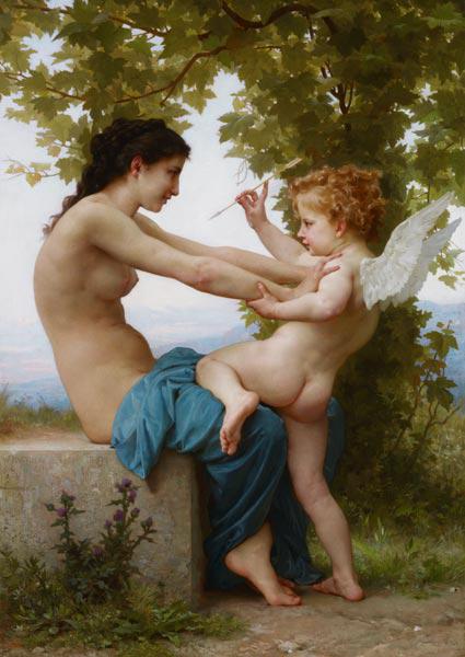 A Young Girl Defending Herself Against Eros