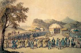 The Approach of the Emperor of China to his tent in Tartary to receive the British Ambassador, Georg