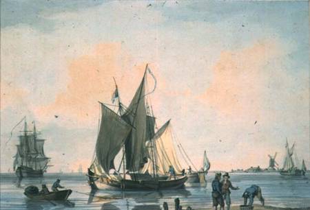 Coast Scene, with shipping and figures from William Anderson
