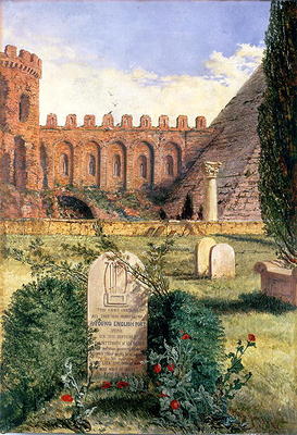 Keats' Grave in the Old Protestant Cemetery in Rome, 1873 from William Bell Scott