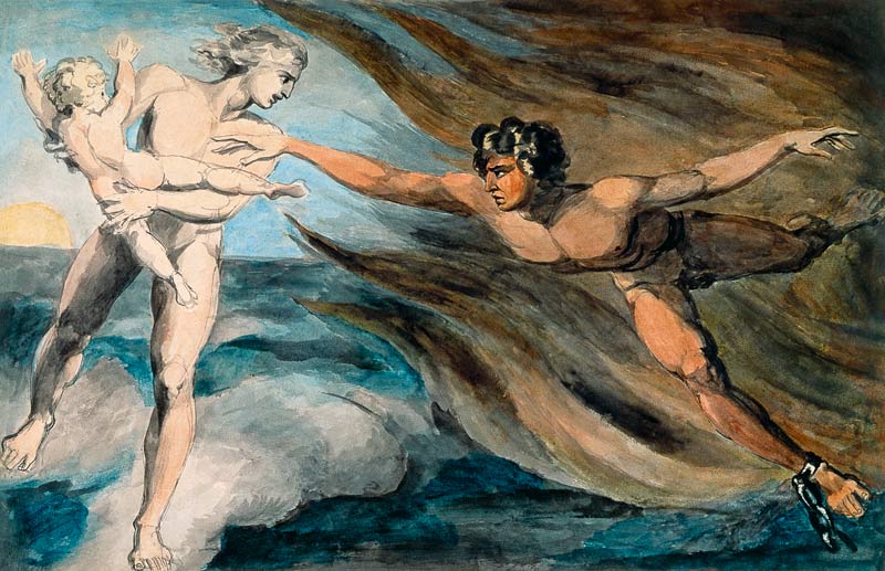 Good and Evil Angels Struggling for the Possession of a Child from William Blake