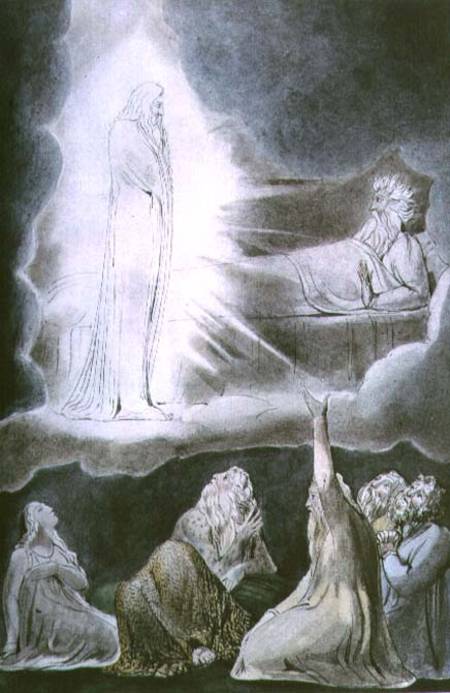 The Vision of Eliphaz, 1825 (pen, w/c and from William Blake
