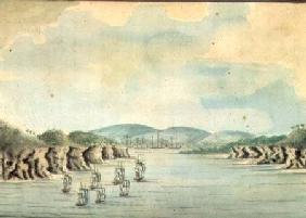 'Sirius' and convoy, the Supply and Agent's Division going into Botany Bay