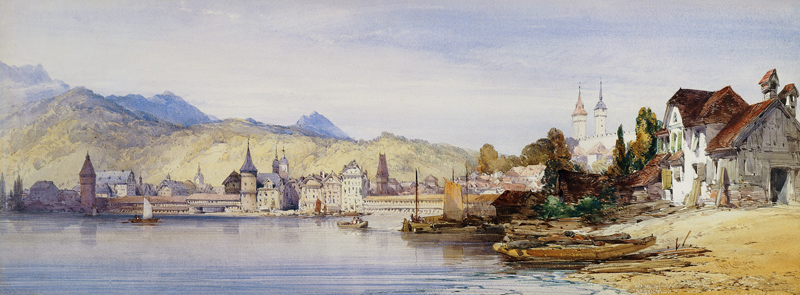 Luzern vom Vierwaldstättersee aus from William Callow
