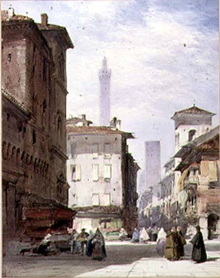 Leaning Tower, Bologna from William Callow