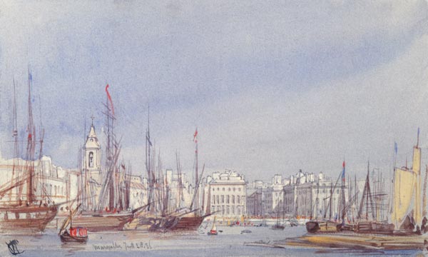 Marseilles, Shipping in the Inner Harbour, 28th July 1836 from William Callow