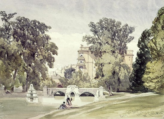 West End of the Serpentine, Kensington Gardens from William Callow