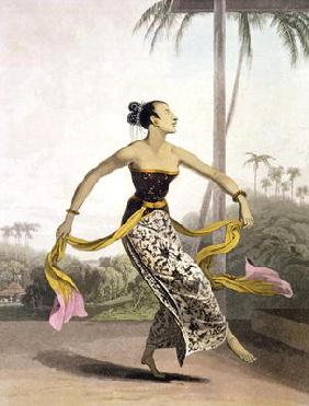 A Ronggeng or Dancing Girl, plate 21 from Vol. I of 'The History of Java' by Thomas Stamford Raffles