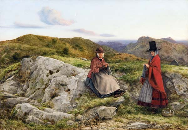 Welsh Landscape with Two Women Knitting from William Dyce
