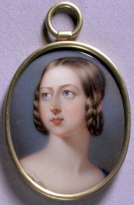 Portrait Miniature of Queen Victoria (1819-1901) 1839 (w/c on enamel on gold) from William Essex