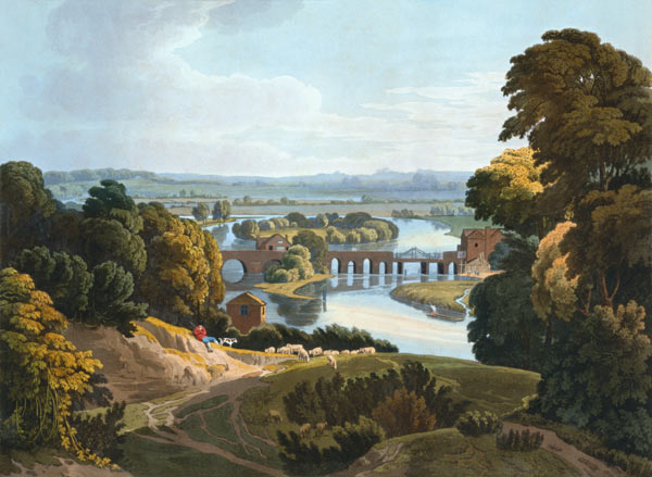 Caversham Bridge, near Reading from William Havell