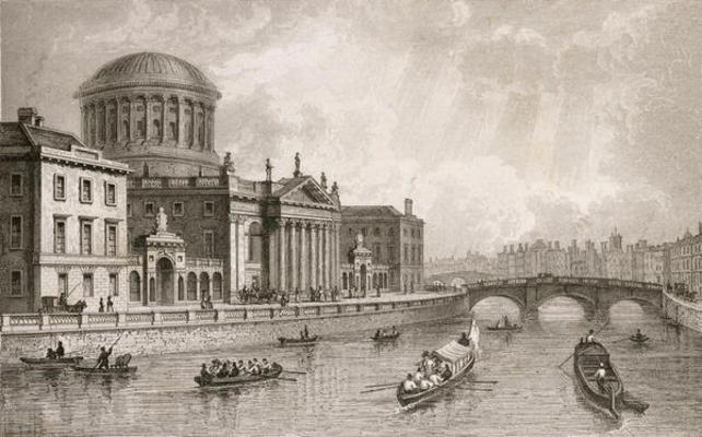 The Four Law Courts, Dublin, engraved by Owen (engraving) from William Henry Bartlett