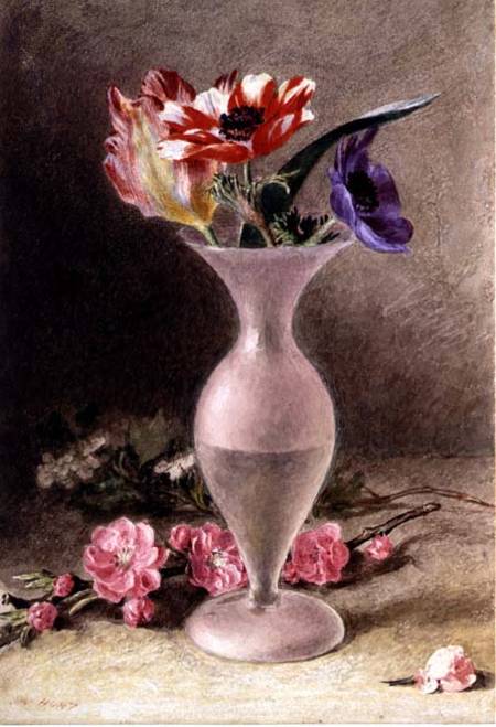 Glass vase and flowers from William Henry Hunt