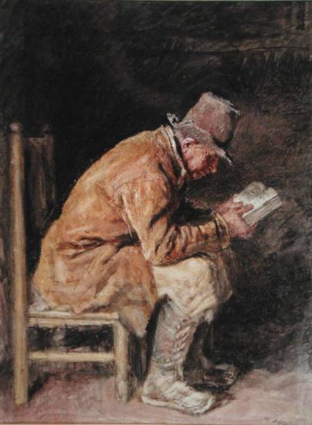 Study of a Countryman Reading from William Henry Hunt