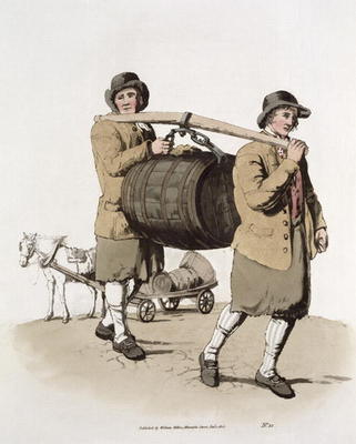 Brewers, from 'Costume of Great Britain' published by William Miller, 1805 (colour litho) from William Henry Pyne