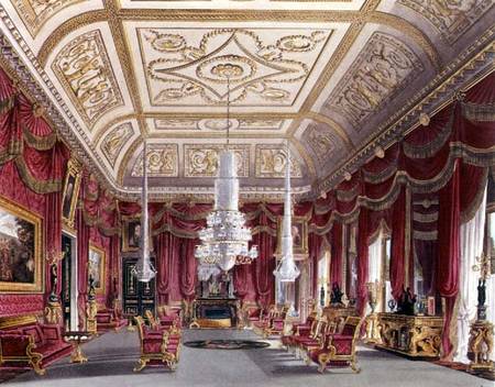 The Crimson Drawing Room, Carlton House from Pyne's 'Royal Residences' from William Henry Pyne