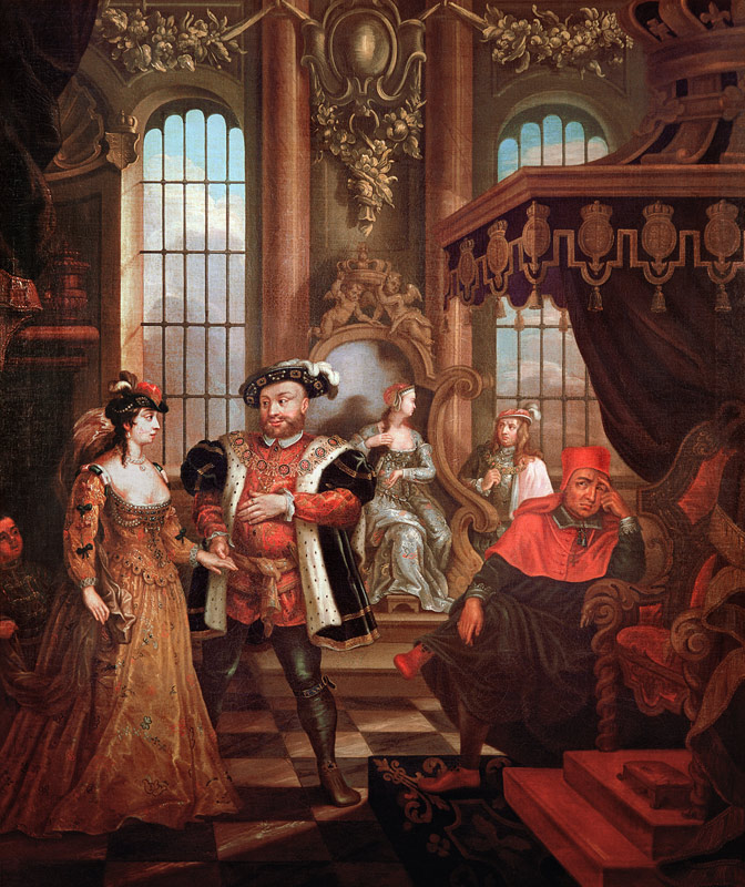 Henry VIII (1491-1547) introducing Anne Boleyn at court from William Hogarth