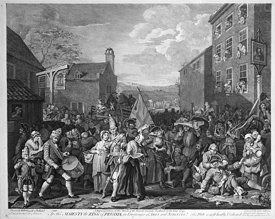 A Representation of the March of the Guards towards Scotland in the Year 1745, published 1750 from William Hogarth