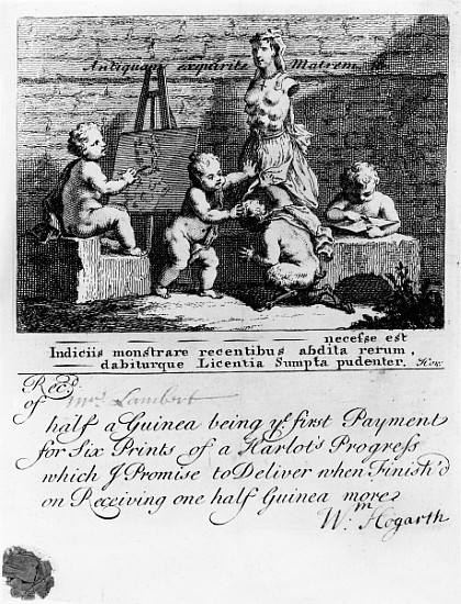 A Subscription Ticket for ''A Harlot''s Progress'' from William Hogarth