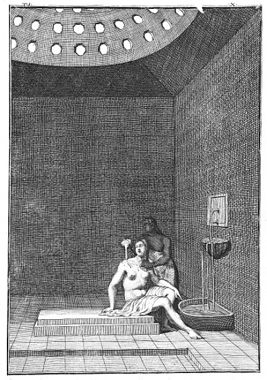 A Turkish Bath, illustration from Aubry de la Mottraye''s ''Travels through Europe, Asia and into pa from William Hogarth