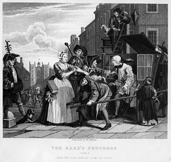 Arrested for Debt, plate V from ''A Rake''s Progress'' from William Hogarth