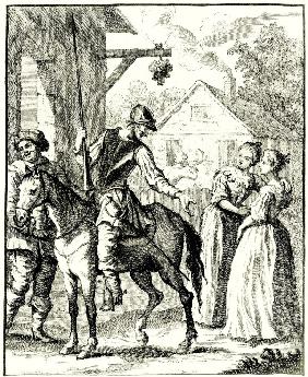Illustration to the book "Don Quijote de la Mancha" by M. de Cervantes