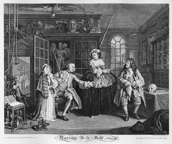 Marriage a la Mode, Plate III, The Inspection from William Hogarth