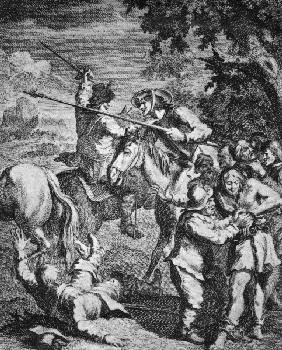 Cervantes, Don Quixote / Engr.by Hogarth