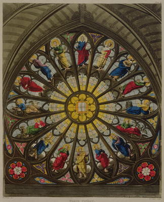 The North Window, plate D from 'Westminster Abbey', engraved by Frederick Christian Lewis (1779-1856 from William Johnstone White
