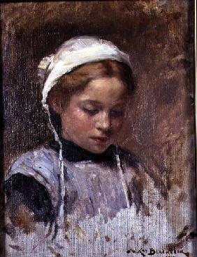 Young Girl in a Blue Pinafore
