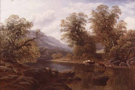 Landscape with a River and Cattle from William Mellor