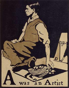 A War ein Künstler, Illustration aus An Alphabet, herausgegeben von William Heinemann, 1898