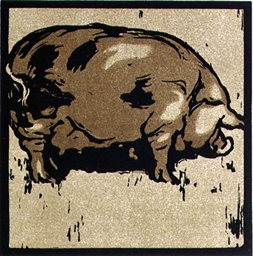 Das gelehrte Schwein, aus "The Square Book of Animals", herausgegeben von William Heinemann, 1899 from William Nicholson