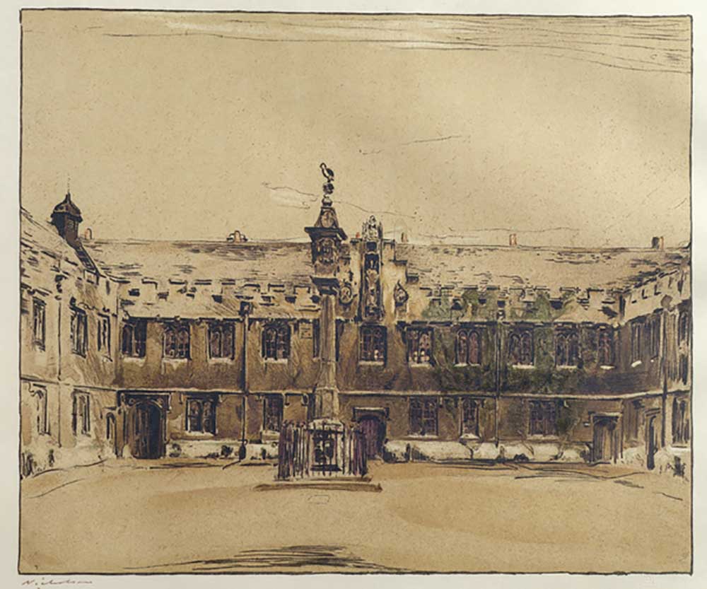 Das vordere Quad des Corpus Christi College in Oxford from William Nicholson