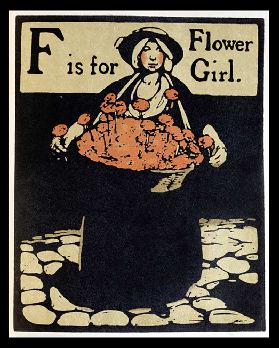 F ist für Blumenmädchen, Illustration aus An Alphabet, herausgegeben von William Heinemann, 1898