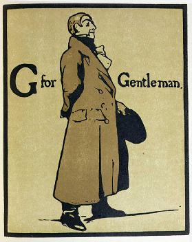 G ist für Gentleman, Illustration aus An Alphabet, herausgegeben von William Heinemann, 1898