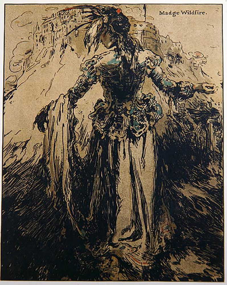 Madge Wildfire, Illustration aus Characters of Romance, erstmals 1900 veröffentlicht from William Nicholson