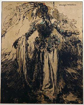 Madge Wildfire, Illustration aus Characters of Romance, erstmals 1900 veröffentlicht