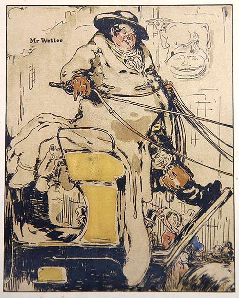 Mr Weller, Illustration aus Characters of Romance, erstmals 1900 veröffentlicht from William Nicholson