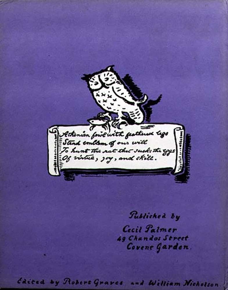Rückseite von The Winter Owl, veröffentlicht von Cecil Palmer, London, 1923 (siehe auch 109805) from William Nicholson