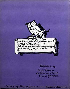 Rückseite von The Winter Owl, veröffentlicht von Cecil Palmer, London, 1923 (siehe auch 109805)