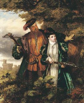 Heinrich VIII und Anne Boleyn auf der Rehjagd im Windsor Forest.